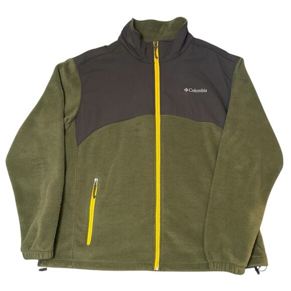 Columbia Full Zip Fleece Jacket Men’s XL Green Gray Outdoor Hiking Gorpcore - Picture 3 of 12